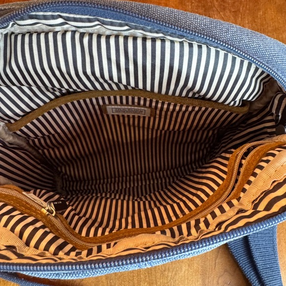 Travelon Blue Denim Canvas Crossbody Bag Purse Shoulder Bag Multiple Pockets - Picture 3 of 8